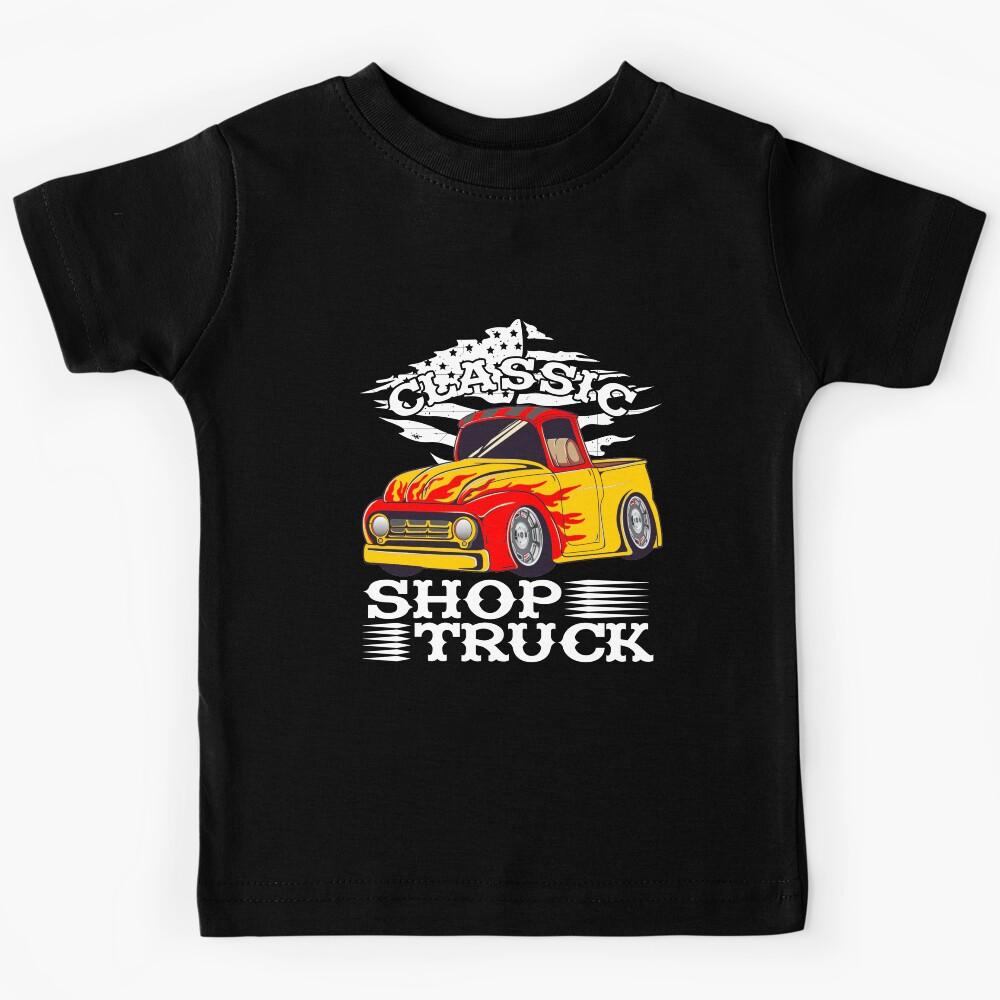 Classic Pickup Truck Customized Vintage Shop Truck Street Rod Flag Kids T-Shirt 170