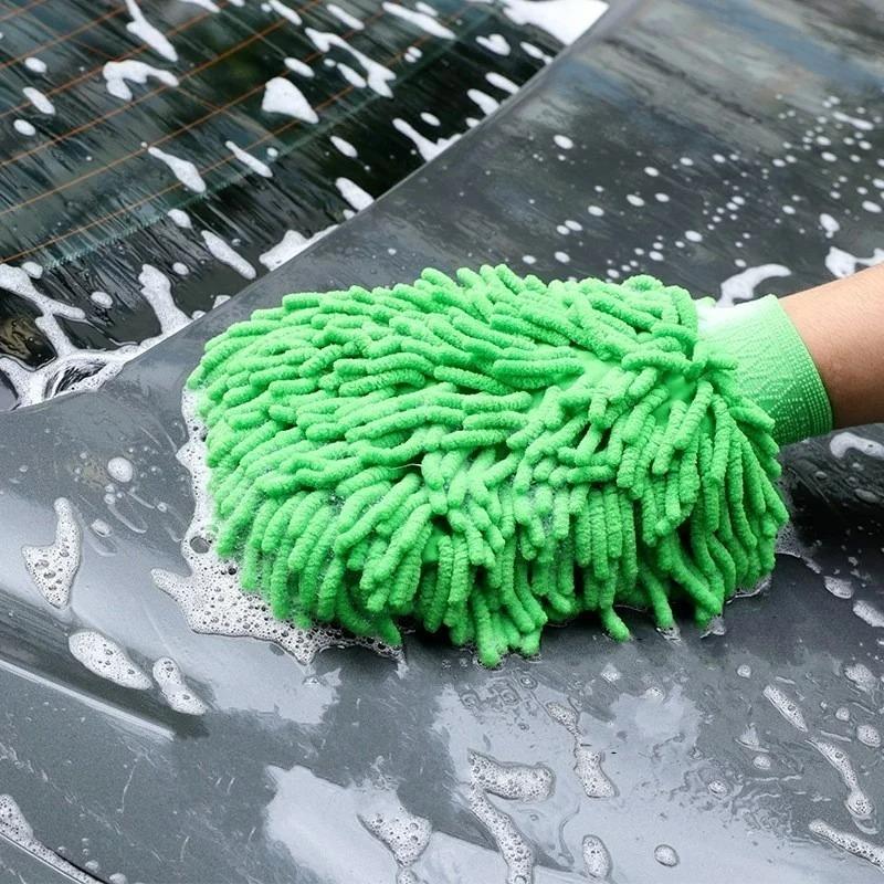 Double-sided Car Care Cleaning Gloves Chenille Towel Mitt Microfiber Car Washing Tools Gloves Detailing Brushes Soft Rags Cloth