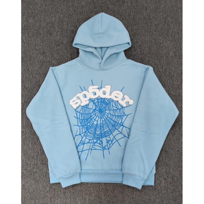Sp5der Oversized Hoodie Herren Winter Warm Fleecegefüttert Baumwolle Grafikdruck Streetwear