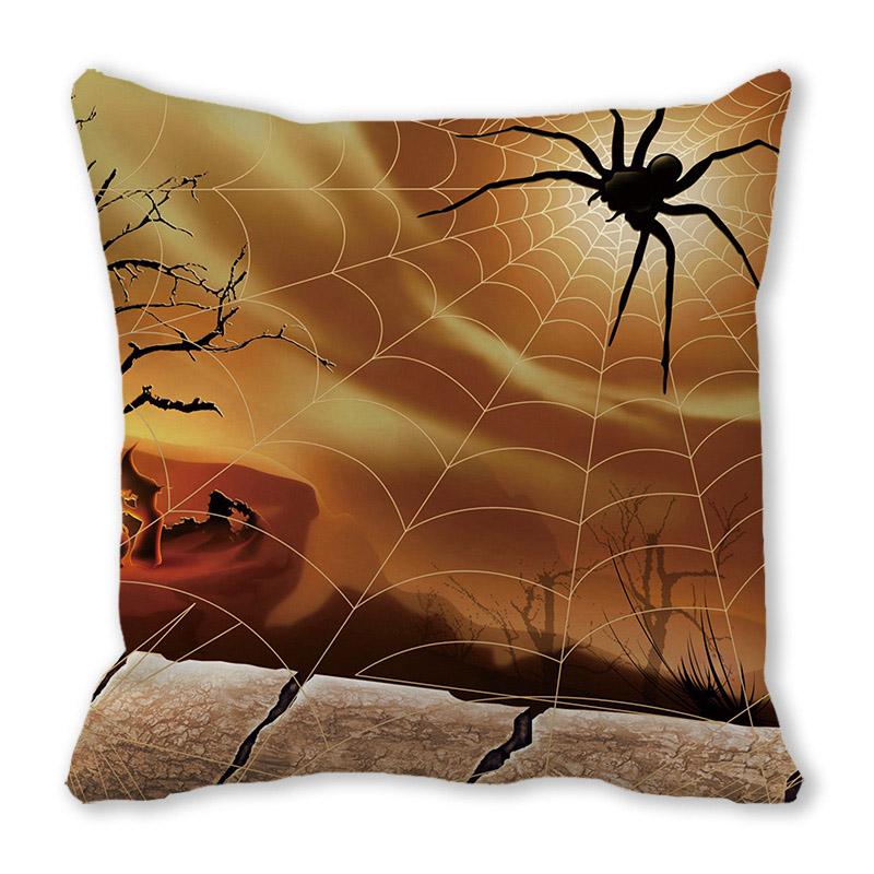 Home Decor Happy Halloween Cushion Cover Pumpkin Print Decorative Pillowcase Demon Cushion Cover 45x45cm Funda De Almohada