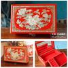 Vintage Filigree Jewelry Box with Copper Wire Inlaid Shells High Gloss Piano Lacquer Pingyao Polished Lacquerware