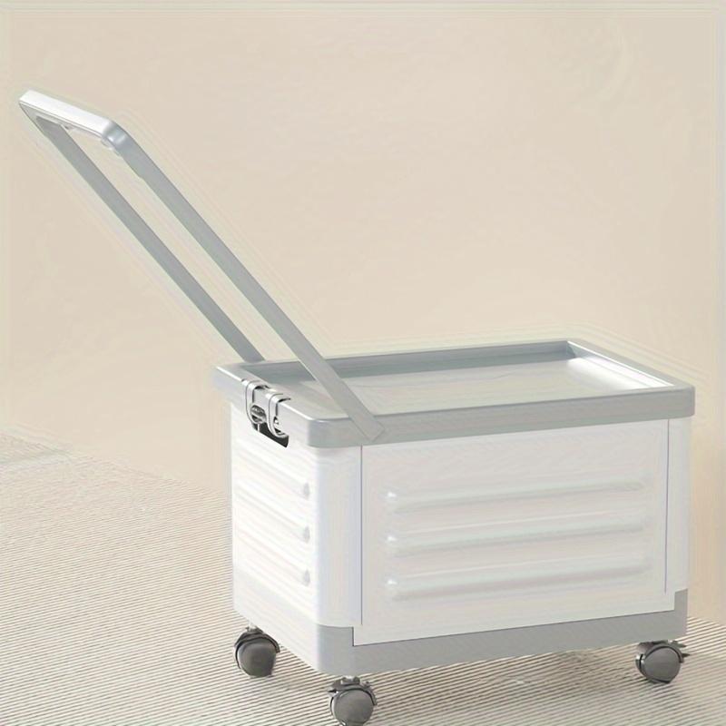 1 coș de depozitare pliabil cu capac, organizator diverse, cutie de depozitare de uz casnic pentru frigider, baie, dormitor, picnic