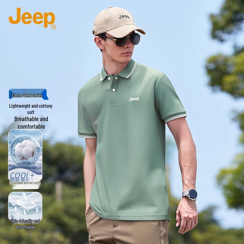 JEEP Men s Cotton Blend Business Casual Polo Shirt XL