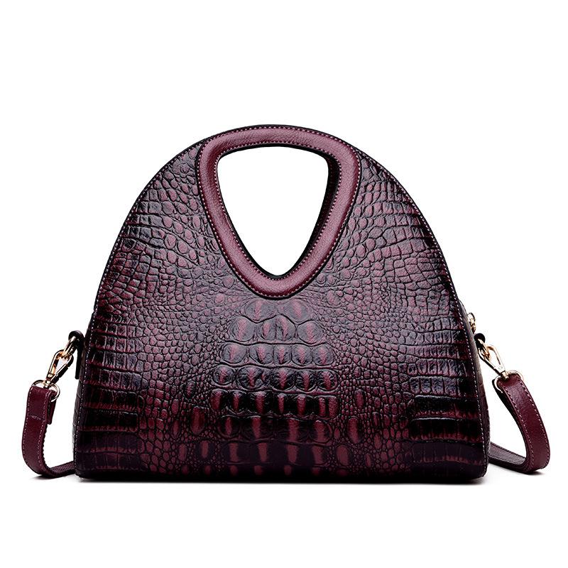 Vintage Dames Tas Mode Alligator Luxe Handtas Grote Capaciteit Zacht Leer Dames Schouder Messenger Tassen gray
