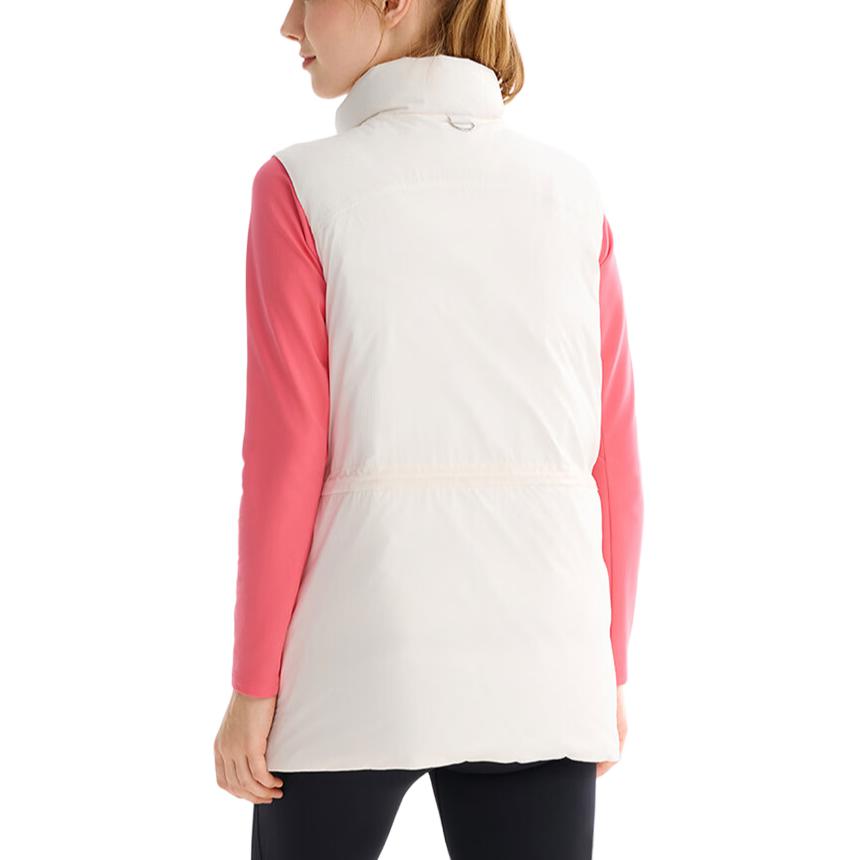 Fila Fitness Solid Color Outdoor Casual Sports Zip Stand Collar Vest Women Vests Steam-White A51W441901F-IV