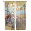 Motorcycle Highway Retro Style Chiffon Curtains Living Room Bedroom Home Decoration Window Voiles Tulle Curtain Light Filtering For Sitting Polyester