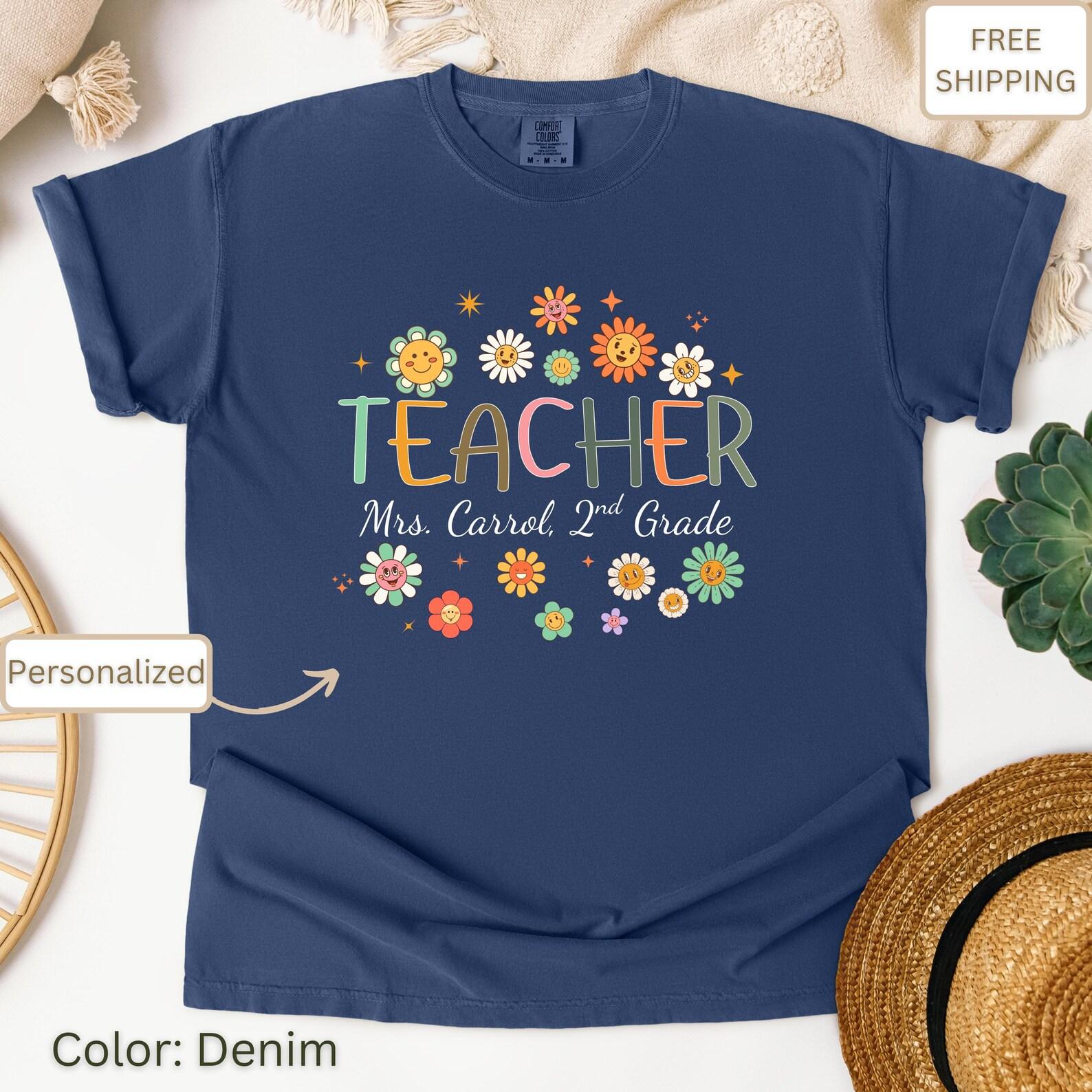 Personalized Teacher Appreciation T-Shirt: Floral Thank You Gift 3XL