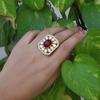 Kundan Gold Plated Ring, Adjustable Ring, 925 Sterling Silver Handmade Jewelry, Moissanite Ring Indian Women Jewelry Polki Ring