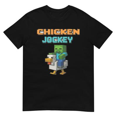 Chicken Jockey Zombie Pixel Art Zombie Gamer Funny Tee T-Shirt