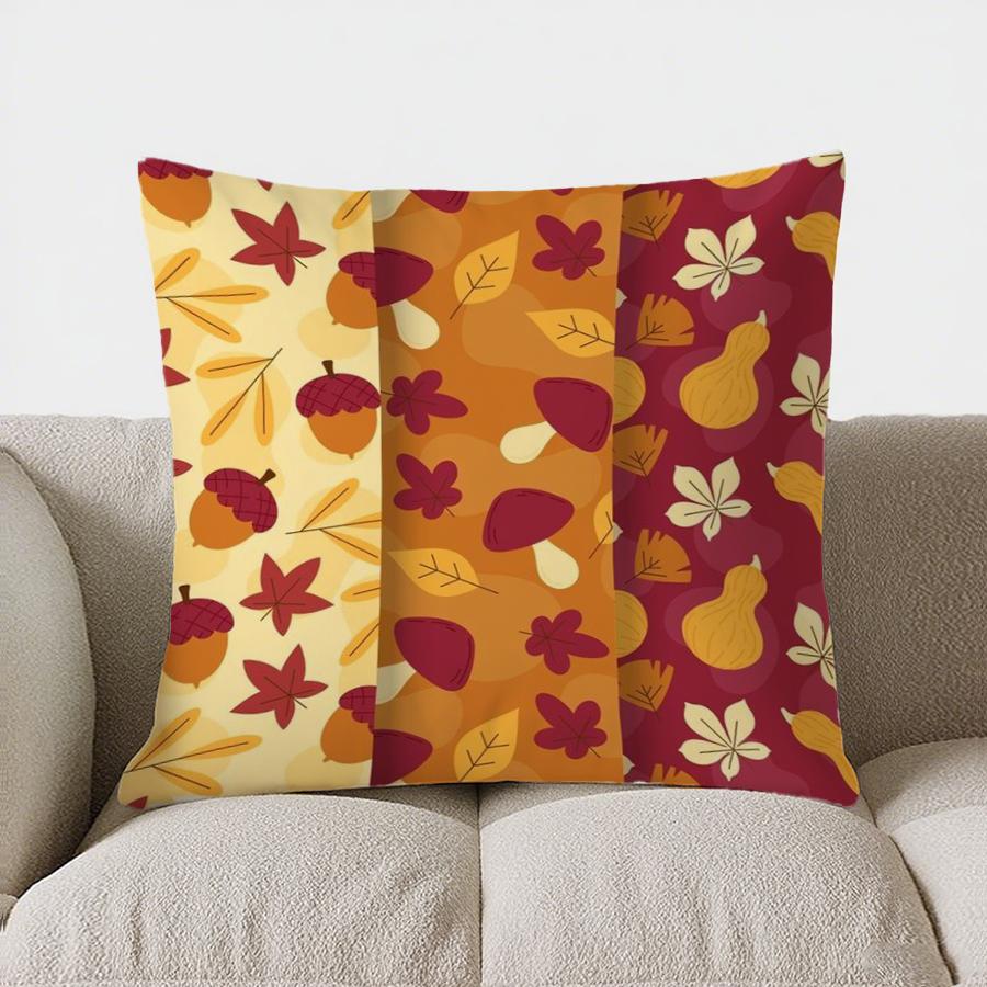 Home Decor Autumn Leaves Patterned Decorative Pillow Cover Pattern Cushion Cover Suitable For Sofa Bedroom Car Pillow Cover