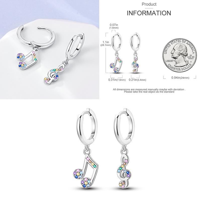 Sparkling Women Hoop Earrings 925 copper Heart Shape Star Moon Round Blue Zircon Fit Origina Drop Earrings Zircon Holiday gifts