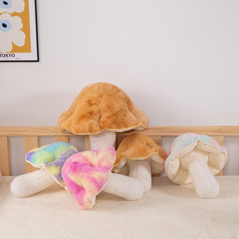 Adorable Colorful Mushroom Plush Pillow For Kids Room Cozy Home Decor