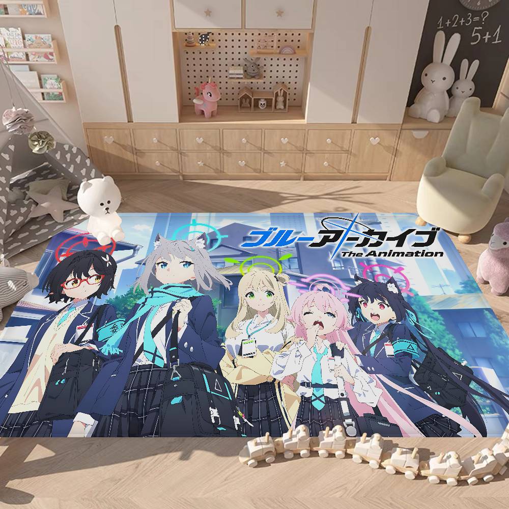 

Fashion Game Blue Archive Floor Mat INS Style Soft Bedroom Floor House Laundry Room Mat Anti-skid Household Carpets 50x80cm
