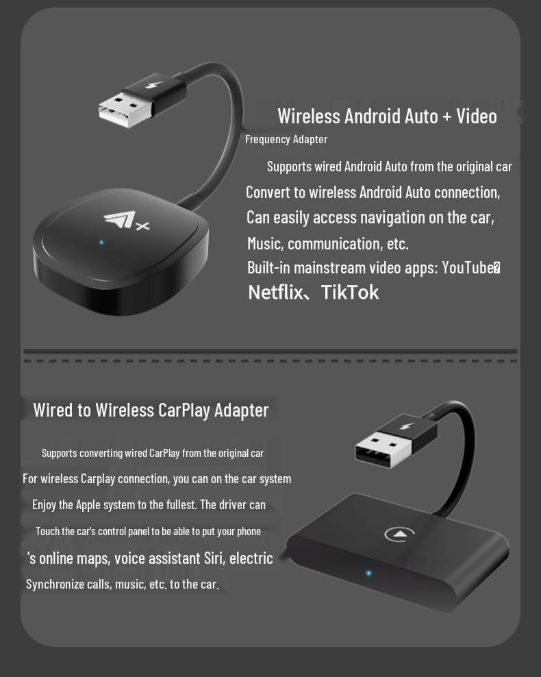 Wireless CarPlay & Android Auto Adapter Box