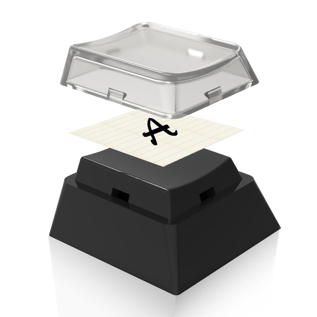BTXETUEL Instant Custom Double Layer Keycaps with Transparent Cover Caps for DIY Removable Stickers and Paper Cuts Compatible with Cherry MX Switches