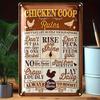 Vergina Farmhouse Wall Decor, Rustic Chicken Coop Rules Sign, Premium Metal Art for Kitchen, Entryway, Dining Room, Country Home