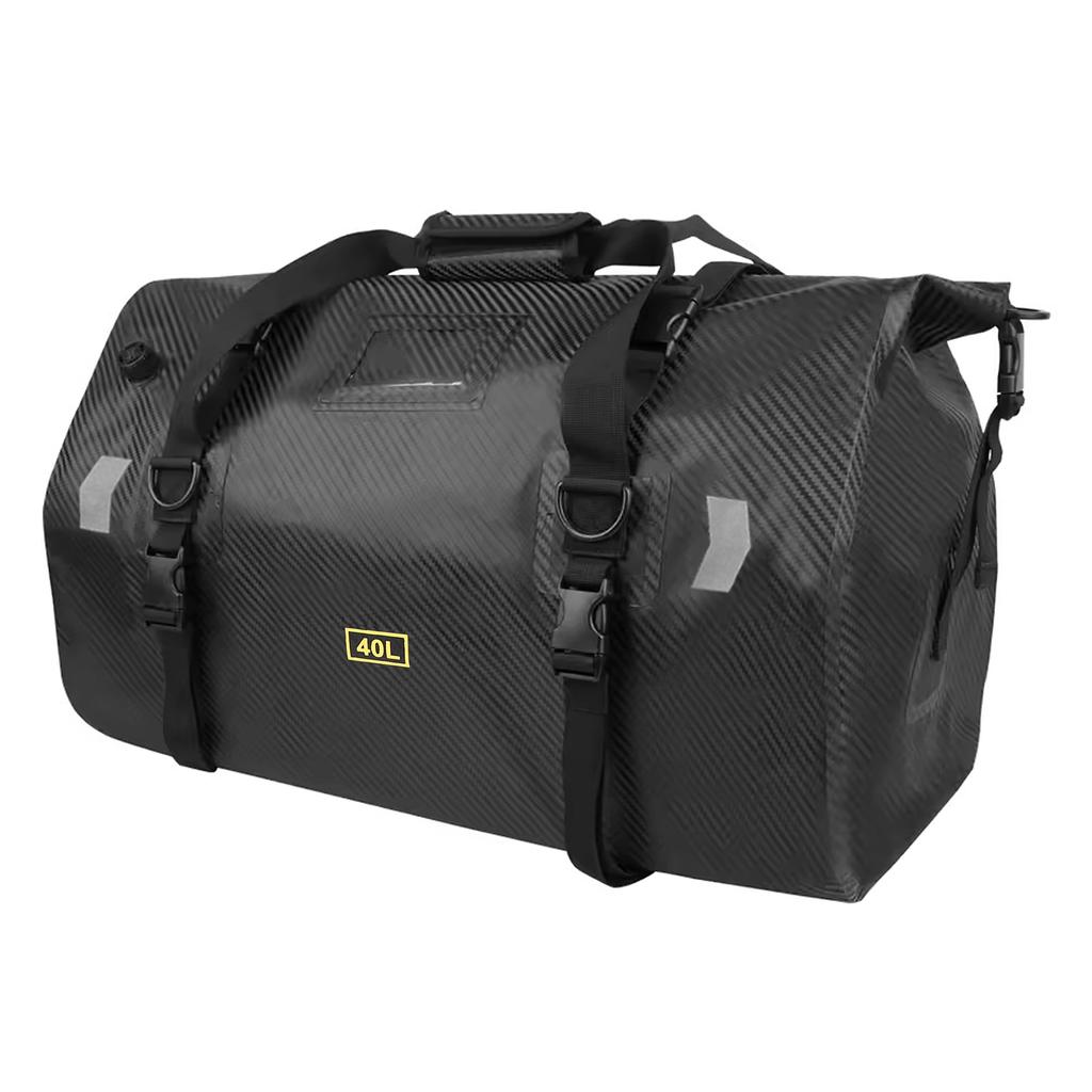 Motorcycle Rear Seat Bag, Reflective Tail Bag with Large Storage Space, Water Resistant Motorcycle Luggage Pack for