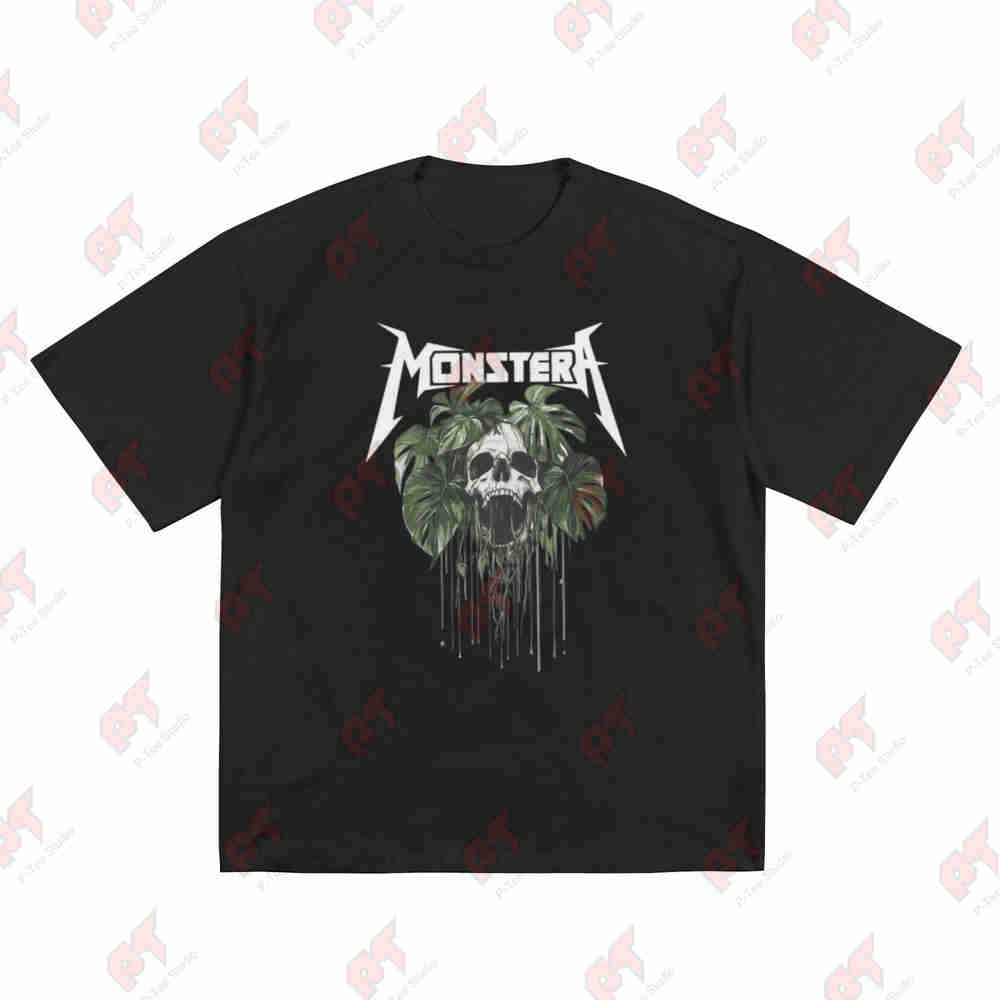 Monstera Monster Plant Goth Short Sleeve Tee 100% Cotton T-Shirt