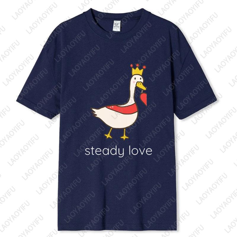 Funny Couple Cotton Tshirts Valentines Day Gift for Husband Wife Girlfriend Boyfriend Goose Tender Heart Tee Lovers Clothes
