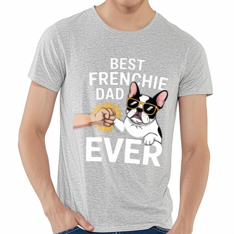 Fashion Tshirt Solid Color For her summer tshirt Streetwear Best Frenchie Dad Ever With Dog And Fist Bump Hiphop For her tops