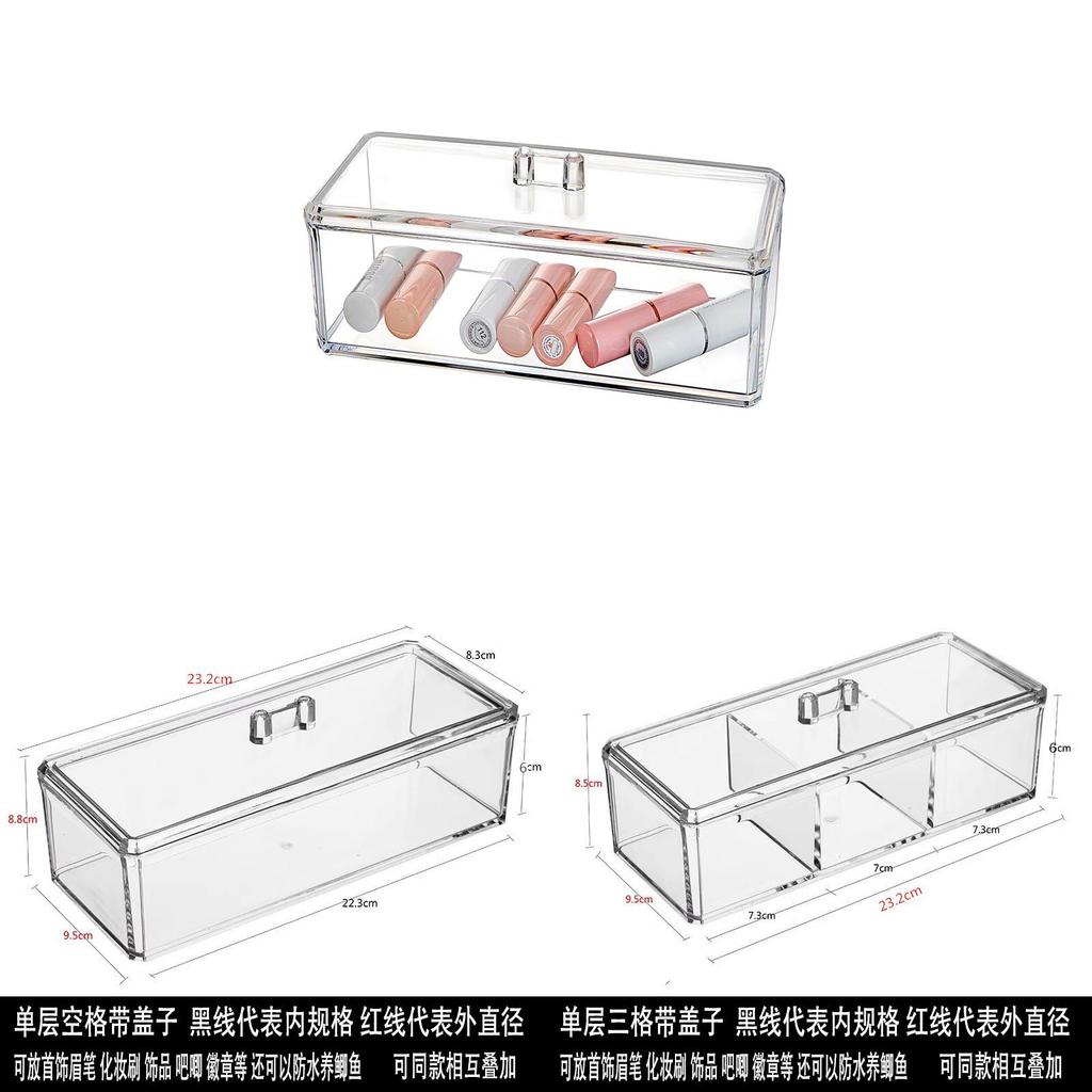 Acryl Rechteckige Schreibtisch-Aufbewahrungsbox Mit Deckel Für Schmuck Und Make-up-Organizer