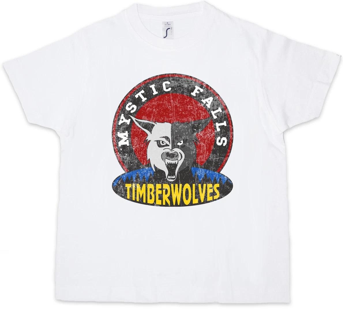 

MYSTIC FALLS TIMBERWOLVES Kids Boys T-Shirt Vampire Football Team Diaries Logo 120