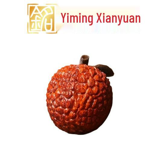Yiming Xianyuan Exquisite Sandalwood Carved Fruit Desk Ornament: Wooden Persimmon, Pumpkin, Strawberry Décor