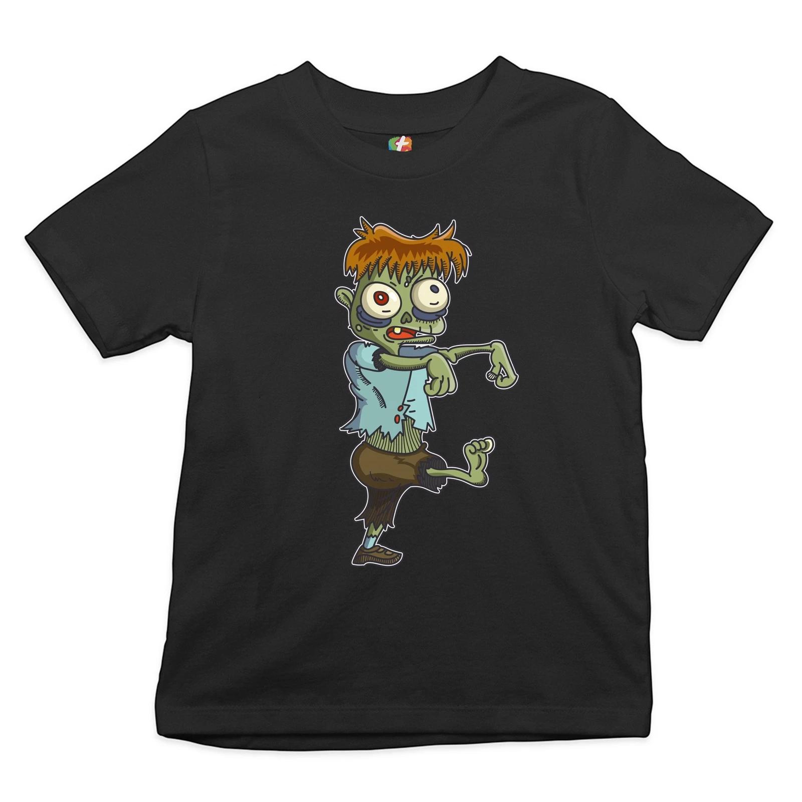 Walking Zombie Youth kids boys T-Shirt Eat Brains Halloween Spooky Funny Undead Kids 120