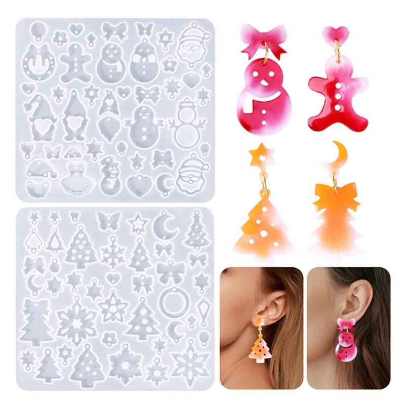 Holiday Themed Silicone Jewelry Mould for Creating Unique Christmas Earrings With Resin or Polymers Clay