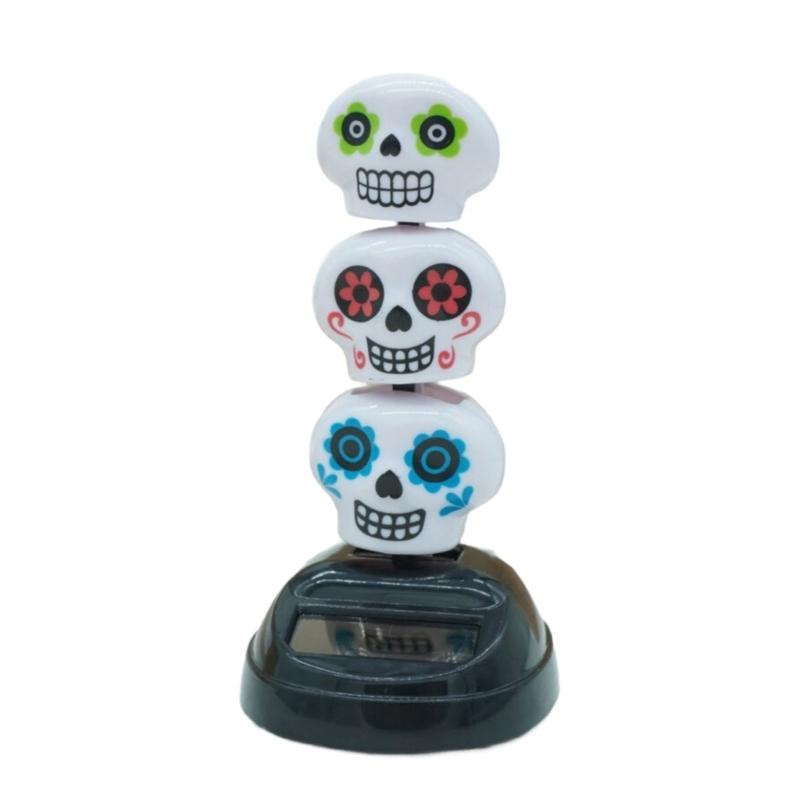 

Solar Powered Halloween Figure Dancing Toy Pumpkins Solar Shaking Head Dancing Doll Ornament for Car Dashboard Decors