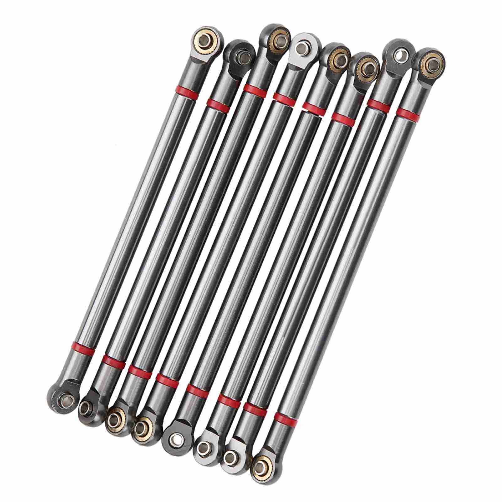 

8Pcs Aluminium Alloy Link Rod for SCX10 1 10 313mm Wheelbase RC Crawler Car (Titanium Color)
