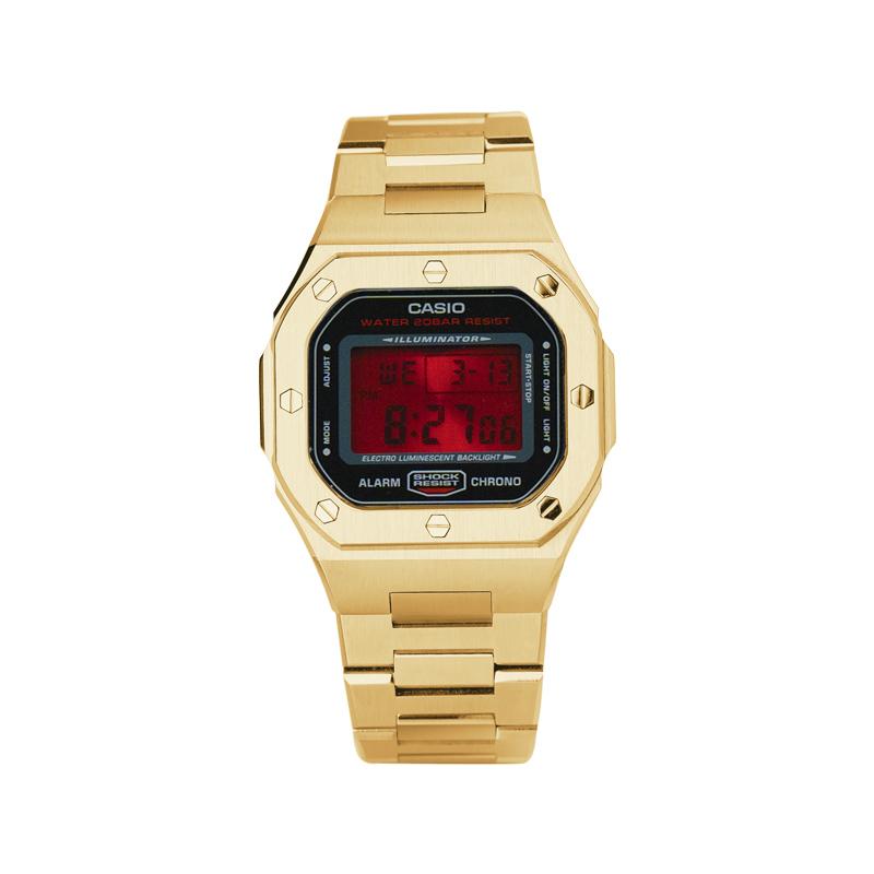 CASIO Customized watch modified series waterproof and shockproof Quartz steel strap same style for men and women red dia DW-5600HR