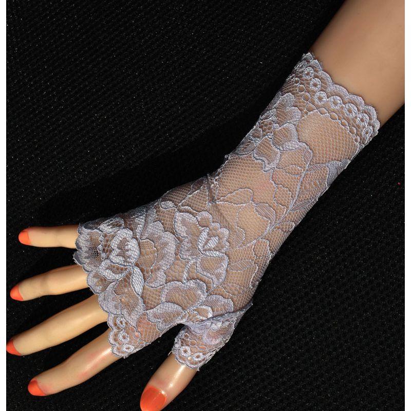New Elastic Lace Half Finger Gloves Thin Short Finger Leakage Sun Protection Driving Non Slip UV Protection Scar Covering Tattoo
