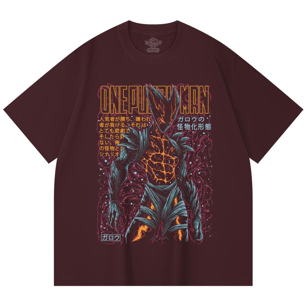 

230 Gsm 100% Cotton One Punch Man V8 Garou Print Unisex Heavy Cotton T Shirt 2XL