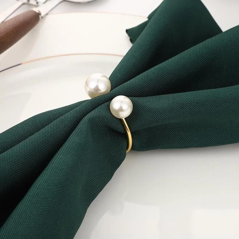 1-24PCS Durable Pearl Plastic Napkin Ring Elegant Design for Wedding Christmas Formal Dinner and Party Table Decorations