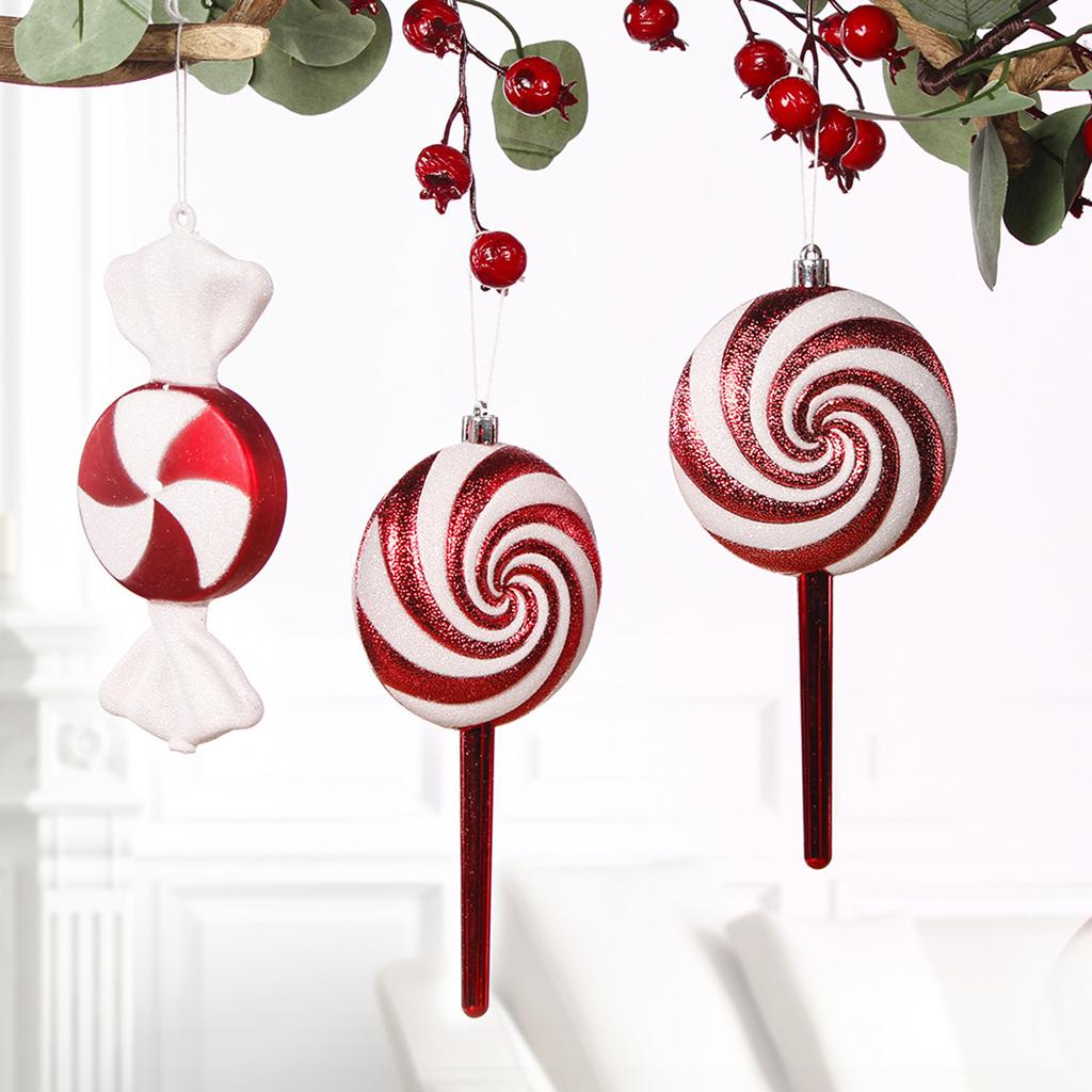 Xmas Tree Candy Decor PVC Material Classical Hanging Candy Ornaments for Holiday Party 5 Candies