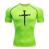 Magliette a Compressione per Allenamento Cristiano Magliette Sportive Asciugatura Rapida Uomo Palestra Fitness Maglie Intime Top Manica Corta Rash Guard