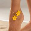 SHIXIN 3 Colors Elegant Chic Flower Pendant Anklet for Women Vacation Daily Wear Summer Boho Foot Chain Party Y2K Jewelry Gifts