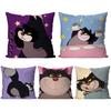 Cartoon Cute L-Lucifer Cat Pillow Case Square Pillow Bedroom Sofa Leisure Comfort Cushion Car Living Room Home Decoration 40X40