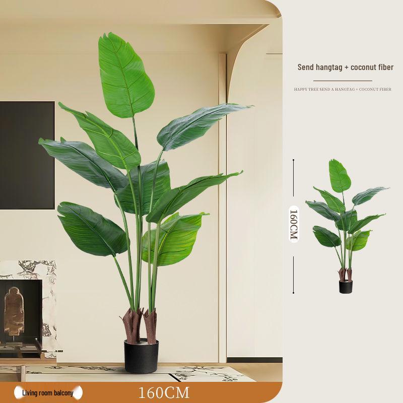 Large Faux Bird of Paradise Tree - Indoor Living Room Floor-Standing Luxury Green Plant Decor
