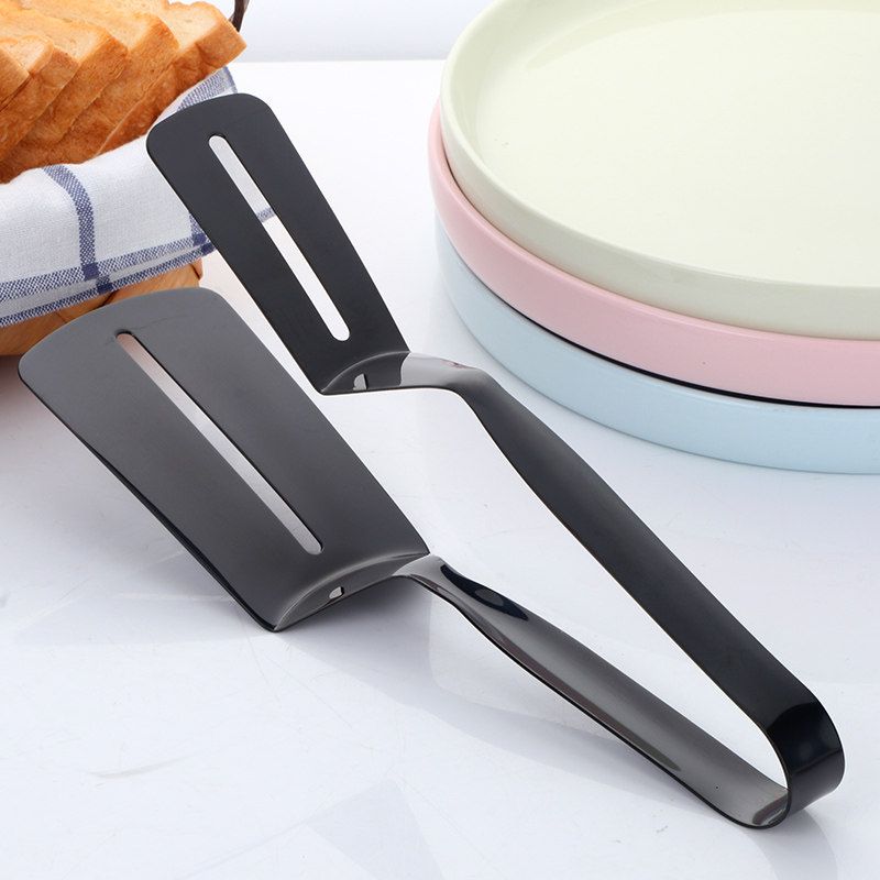304 Stainless Steel Steak Tongs Creative Multifunctional Food Tongs Hand-Held Pancake Spatula Tongs Western Food Barbecue Tongs