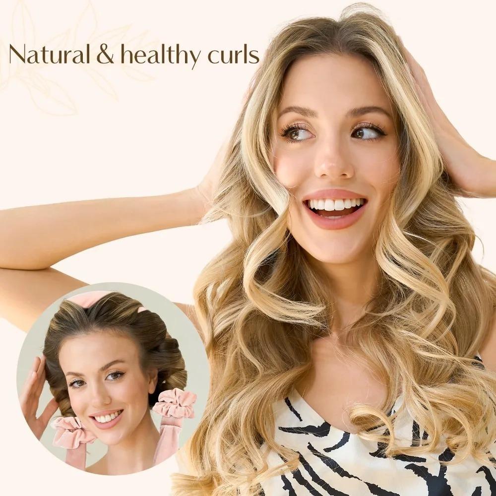8/5/4 Stück Hitzeloses Lockenwickler-Set Satin-Schlafhaube Keine Hitze Über Nacht Locken Kantenbürste Scrunchies Kamm Schwarzer Geschenk Kamm Styling-Werkzeuge
