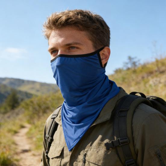 Sun Protection Guard Quick-Drying Fabric Ice Silk Face Guard with Elastic Ear