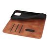 For iPhone 14/13 Stand Case Magnetic Closure Skin Touch Leather Flip Phone Cover with Wallet