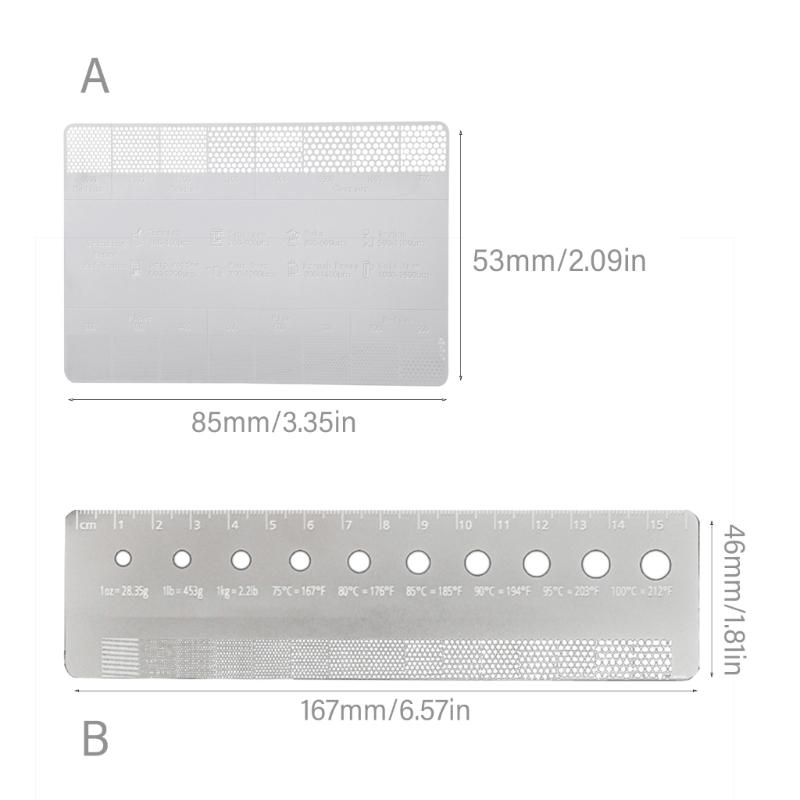 Grinds Reference Card Coffee Grinds Size Ruler Metal Grinds Size Reference Card Essential Tool Gift for Coffee Enthusias