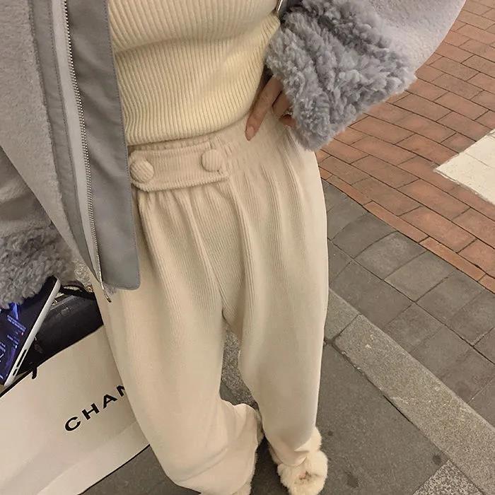 Women's High Waist Wide Leg Pants - 2023 Autumn/Winter Casual Drape Slim Fit