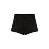 Women's High Waist Black Denim Shorts - Korean Style Trendy Slimming Hot Pants