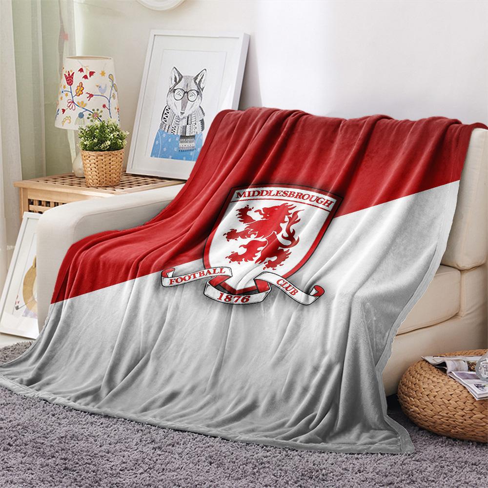 Middlesbrough FC Flannel Blanket, High quality Comfortable for All Seasons, Home Decor, Warmth and Comfort