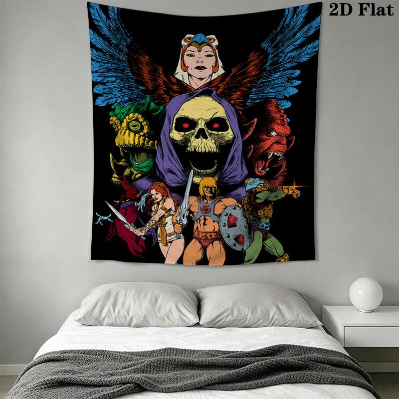 He Man Wall Tapestry Aesthetic Wall Hanging Printed Fabric Blanket Decorative Tapestries for Bedroom Living Room Home Decor