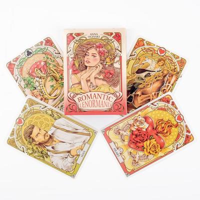 Romantické Lenormandové orákulum 37 ks karet Anglické Vize Art Nouveau Květinové motivy pro Párty Stolní Hry